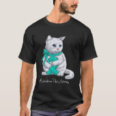 Scleroderma Awareness Month Teal Ribbon Cat Tシャツ (正面)