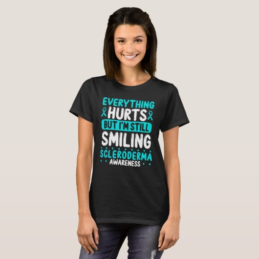 Scleroderma Awareness Teal Ribbon Warrior Tシャツ (正面フル)
