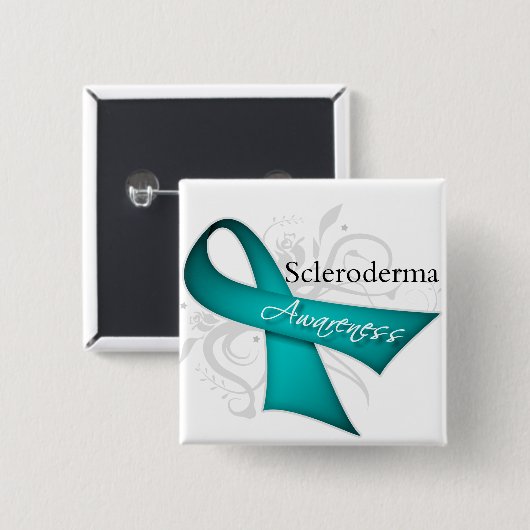 Scleroderma Disease Awareness Ribbon 缶バッジ (正面&裏面)