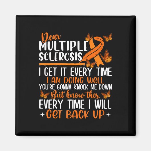 SCLEROSIS BUTTERFLY RIBBON WORLD Ms Day マグネット (正面)