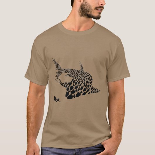 Scooba Diving Fish Shark Diver diver tank mask Art Tシャツ (正面)