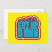 Scoobyと集団「Get Up & 走」の図 ポストカード (正面/裏面)