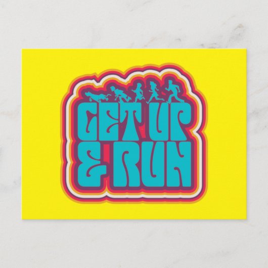 Scoobyと集団「Get Up & 走」の図 ポストカード (正面)