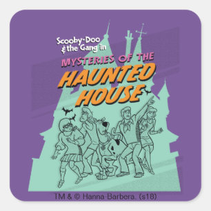Scooby-Dooおよび集団"お化け屋敷" スクエアシール