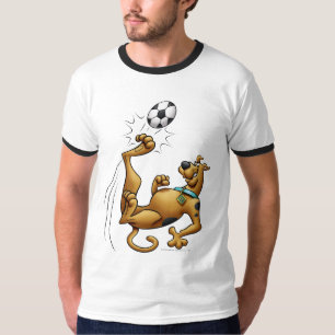 Scooby-Dooのサッカーの頭上式蹴りのエアブラシ Tシャツ