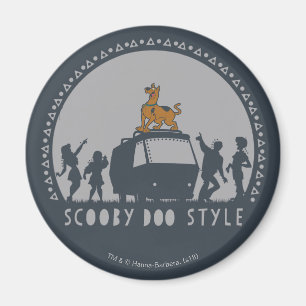Scooby-DooのスタイルTribalヴァンSilhouette マグネット