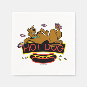 Scooby-Dooのホットドッグのネオンサイン スタンダードカクテルナプキン