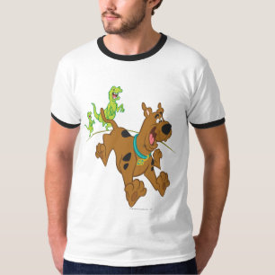 Scooby-Dooの恐竜の脱出 Tシャツ
