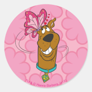 Scooby-Dooの蝶キス ラウンドシール
