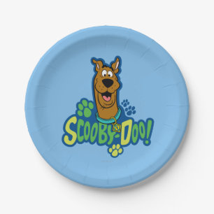 Scooby-Dooの足のプリントのキャラクターのバッジ ペーパープレート