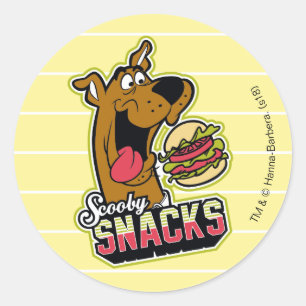 Scooby-Dooの「Scooby Snacks」ロゴ ラウンドシール