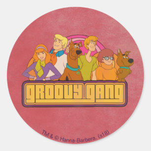 Scooby-Doo の"素晴しい集団"のレトロの漫画のグラフィック ラウンドシール