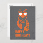 Scooby-Doo "熱狂する"ヘッドフォカッコいいングラフィック ポストカード (正面/裏面)