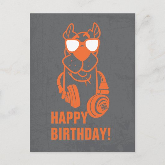 Scooby-Doo "熱狂する"ヘッドフォカッコいいングラフィック ポストカード (正面)