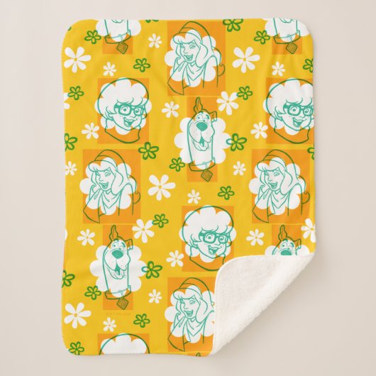 Scooby-Doo | Character Floral Pattern シェルパブランケット (正面)