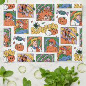 Scooby-Doo Halloween Photos Pattern キッチンタオル (折り畳み)