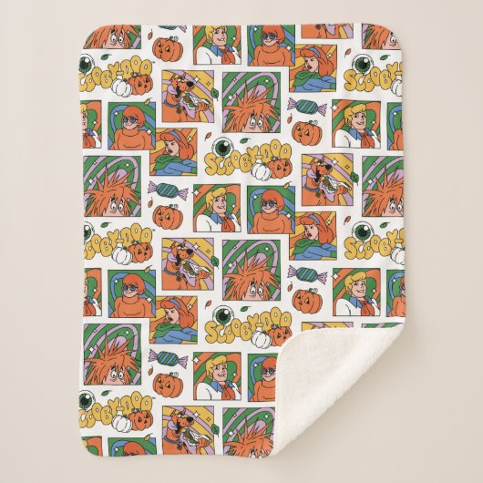Scooby-Doo Halloween Photos Pattern シェルパブランケット (正面)