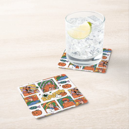 Scooby-Doo Halloween Photos Pattern スクエアペーパーコースター (インサイチュ)
