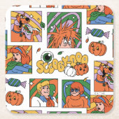 Scooby-Doo Halloween Photos Pattern スクエアペーパーコースター (正面)