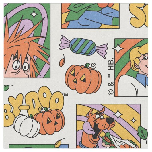 Scooby-Doo Halloween Photos Pattern ファブリック (クローズアップ)