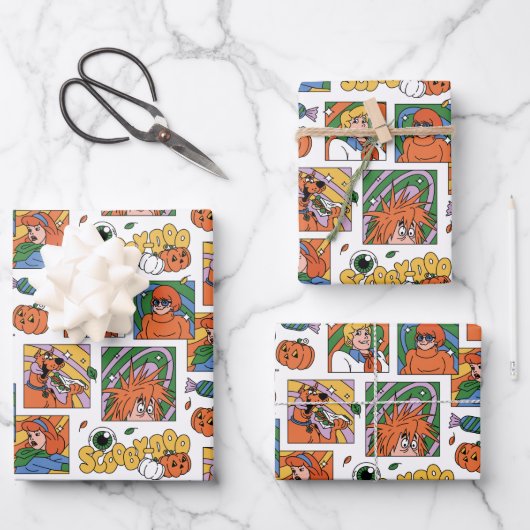 Scooby-Doo Halloween Photos Pattern ラッピングペーパーシート (正面)