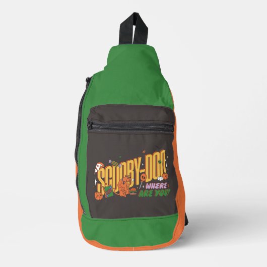 Scooby-Doo Halloween Snack Logo スリングバッグ (正面)