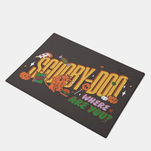 Scooby-Doo Halloween Snack Logo ドアマット (アングル)