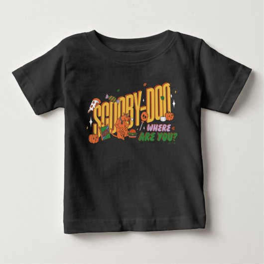 Scooby-Doo Halloween Snack Logo ベビーTシャツ (正面)