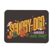 Scooby-Doo Halloween Snack Logo マグネット (横)