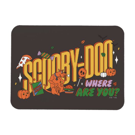Scooby-Doo Halloween Snack Logo マグネット (横)