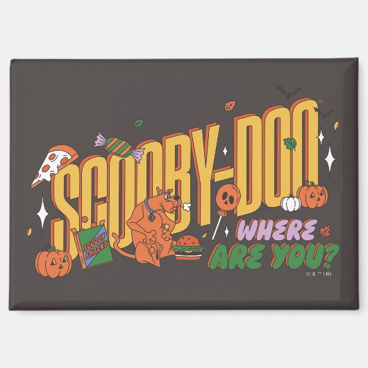 Scooby-Doo Halloween Snack Logo マグネット (正面)