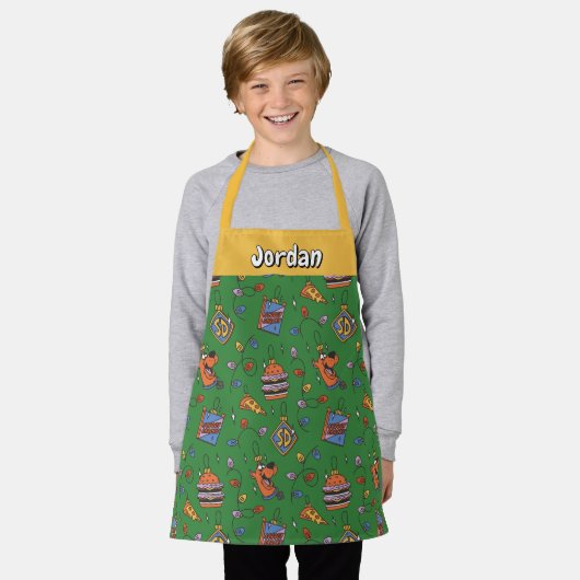 Scooby-Doo Holiday Snack Lights Pattern エプロン (着用した状態)