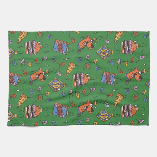 Scooby-Doo Holiday Snack Lights Pattern キッチンタオル (横)