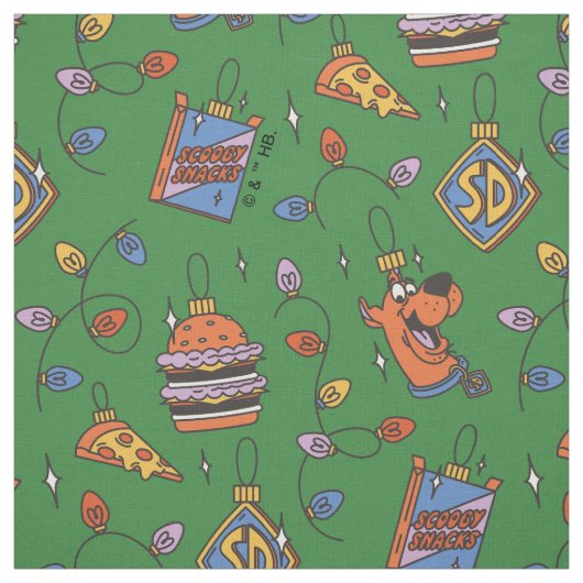 Scooby-Doo Holiday Snack Lights Pattern ファブリック (見本)