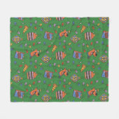 Scooby-Doo Holiday Snack Lights Pattern フリースブランケット (正面(横))