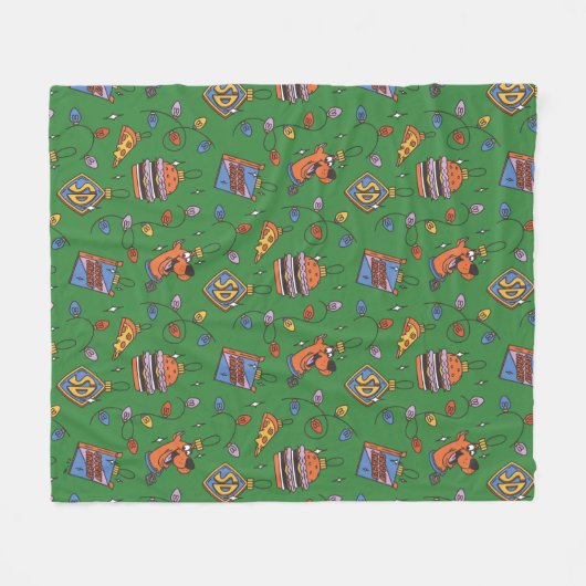 Scooby-Doo Holiday Snack Lights Pattern フリースブランケット (正面(横))