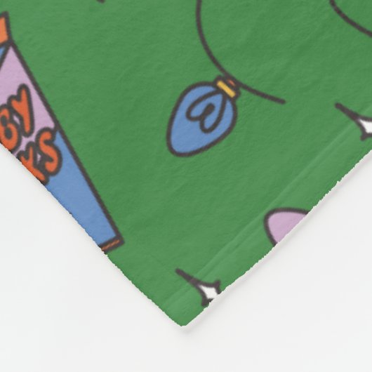 Scooby-Doo Holiday Snack Lights Pattern フリースブランケット (角)