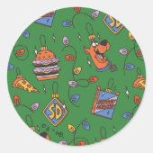Scooby-Doo Holiday Snack Lights Pattern ラウンドシール (正面)