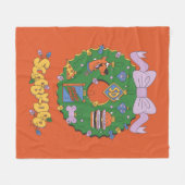 Scooby-Doo Holiday Snack Wreath Graphic フリースブランケット (正面(横))