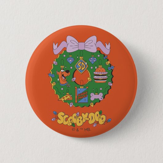 Scooby-Doo Holiday Snack Wreath Graphic 缶バッジ (正面)