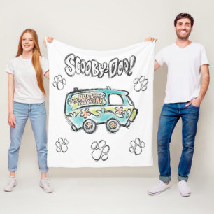 Scooby-Doo   Mystery Machine Sketch フリースブランケット