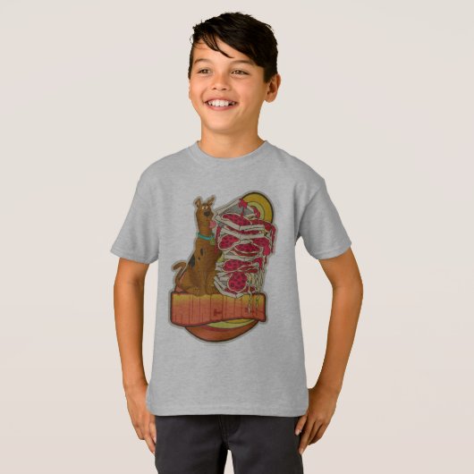 Scooby-Doo | Pile of Pizza "Munchies" Graphic Tシャツ (正面フル)