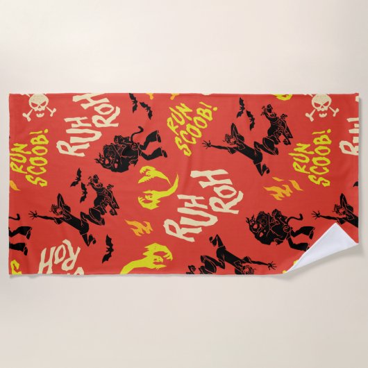 Scooby-Doo | Ruh Roh Run Scoob! Pattern ビーチタオル (正面)