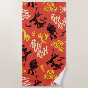 Scooby-Doo   Ruh Roh Run Scoob! Pattern ビーチタオル