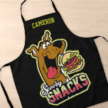 Scooby-Doo "Scooby Snacks" Logo エプロン<br><div class="desc">Check out this retro sticker style logo for Scooby Snacks,  featuring Scooby-Doo eating a burger.</div>