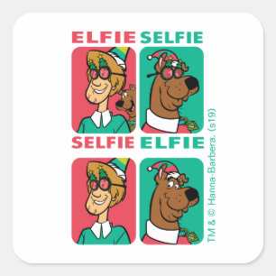 Scooby-Doo & Shaggy "Elfie Selfie" スクエアシール