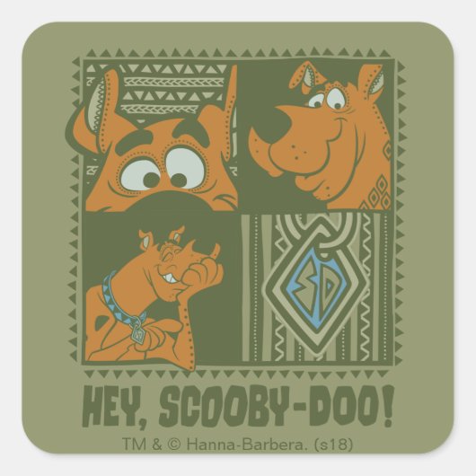 Scooby-Doo Tribal Square Graphic スクエアシール (正面)