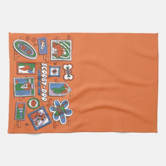 Scooby-Doo Wall of Halloween Picture Frames キッチンタオル (横)
