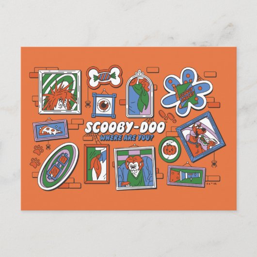 Scooby-Doo Wall of Halloween Picture Frames ポストカード (正面)