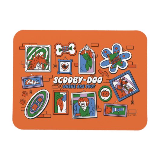 Scooby-Doo Wall of Halloween Picture Frames マグネット (横)